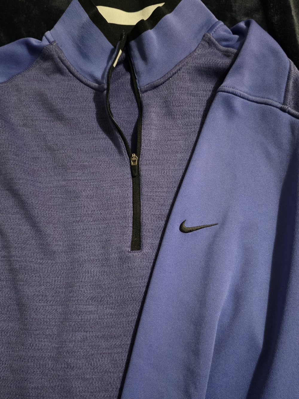Nike Men's Purple 1/4-Zip Pullover with Black Trim